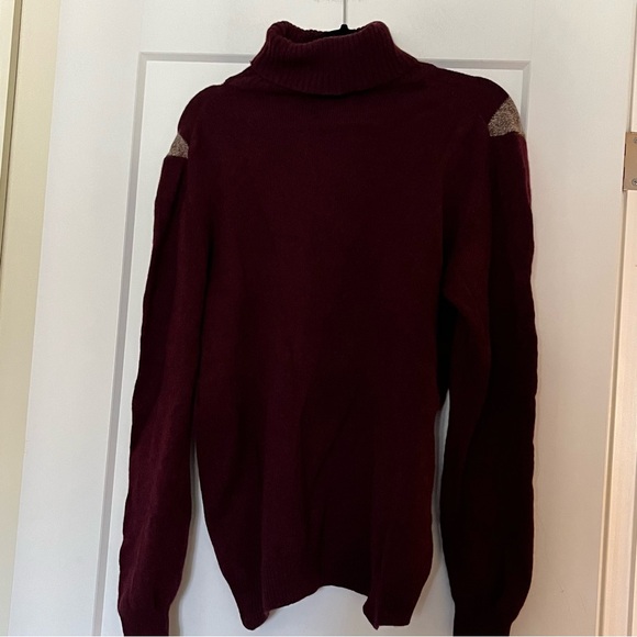 Vintage 💯 Wool Argyle American Eagle Burgundy Sweater - Picture 2 of 8